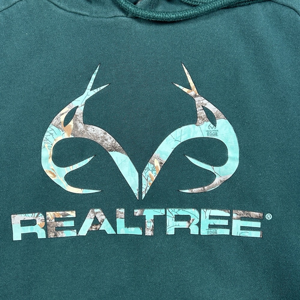 Realtree Hoodie Pullover Mens Size Small Teal Logo Camo Hunting Baggy‎ Fit - Picture 10 of 15